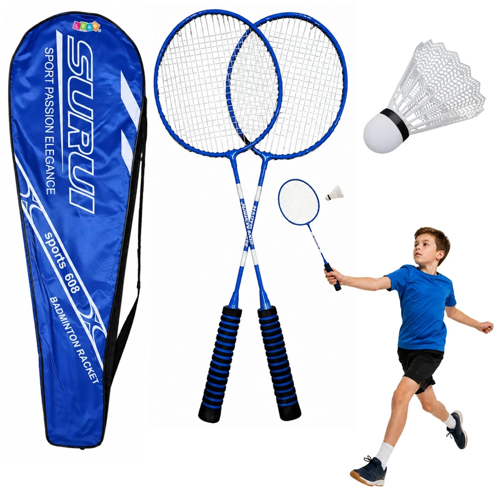 Lean Toys Badmintono rinkinys mėlynas 2 vnt.