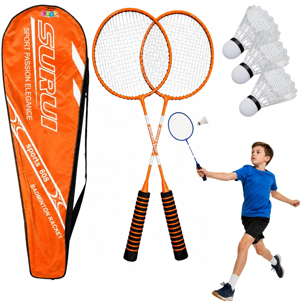 Lean Toys Badmintono rinkinys oranžinis 2 vnt.