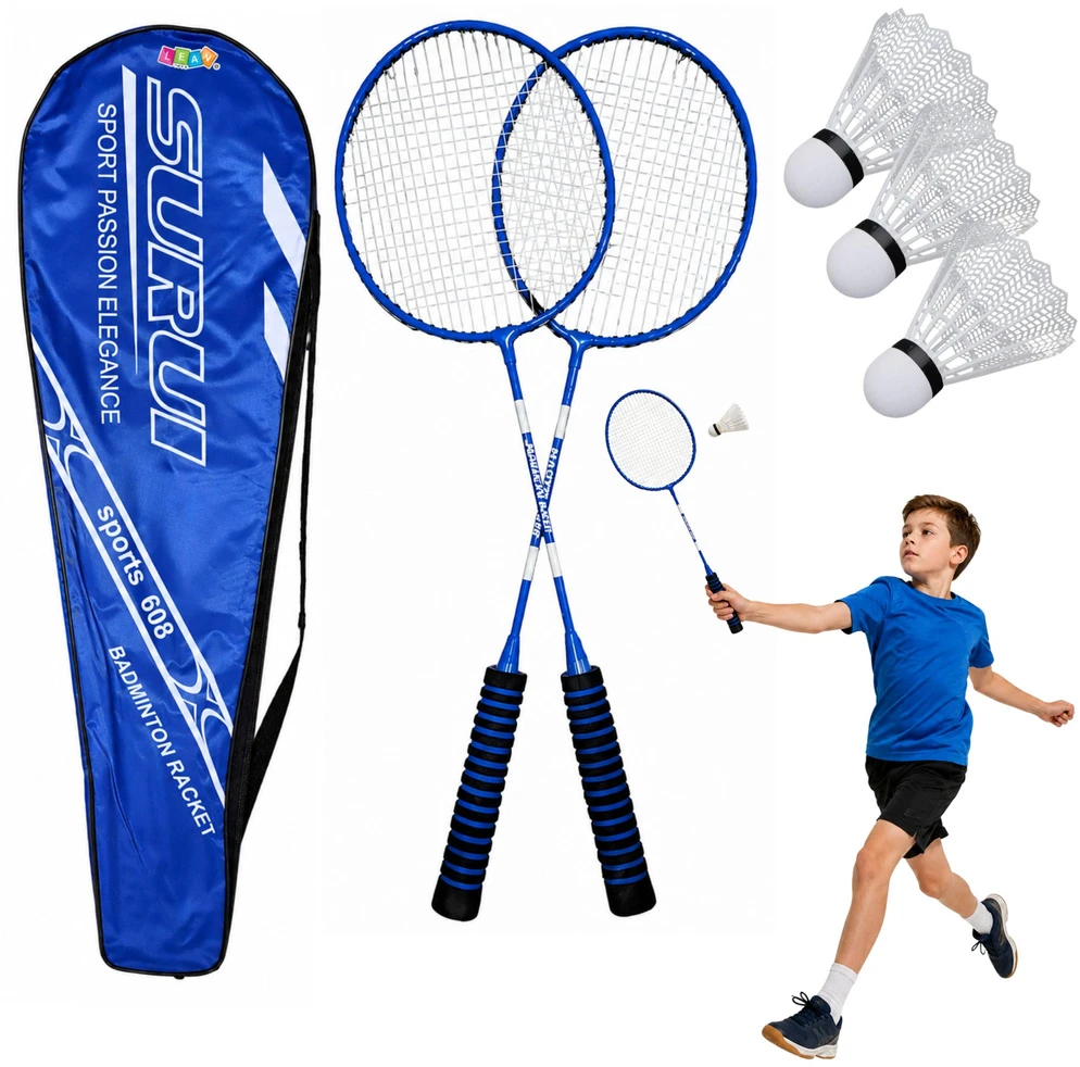 Lean Toys Badmintono rinkinys mėlynas 2 vnt.