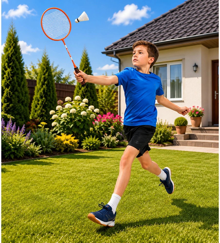 Lean Toys Badmintono rinkinys oranžinis 2 vnt.