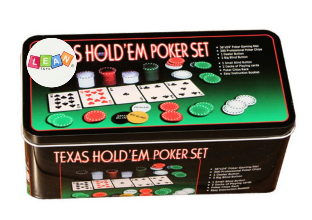 Zestaw Pokerio rinkinys su dviem kortų kaladėmis ir žetonais