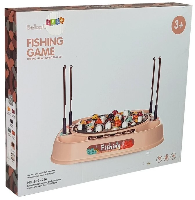 Lean Toys Šeimyninis žaidimas "Žvejyba", rožinis