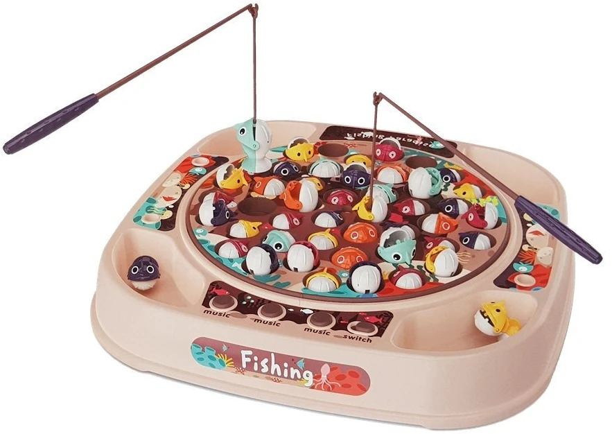 Lean Toys Šeimyninis žaidimas "Žvejyba", rožinis