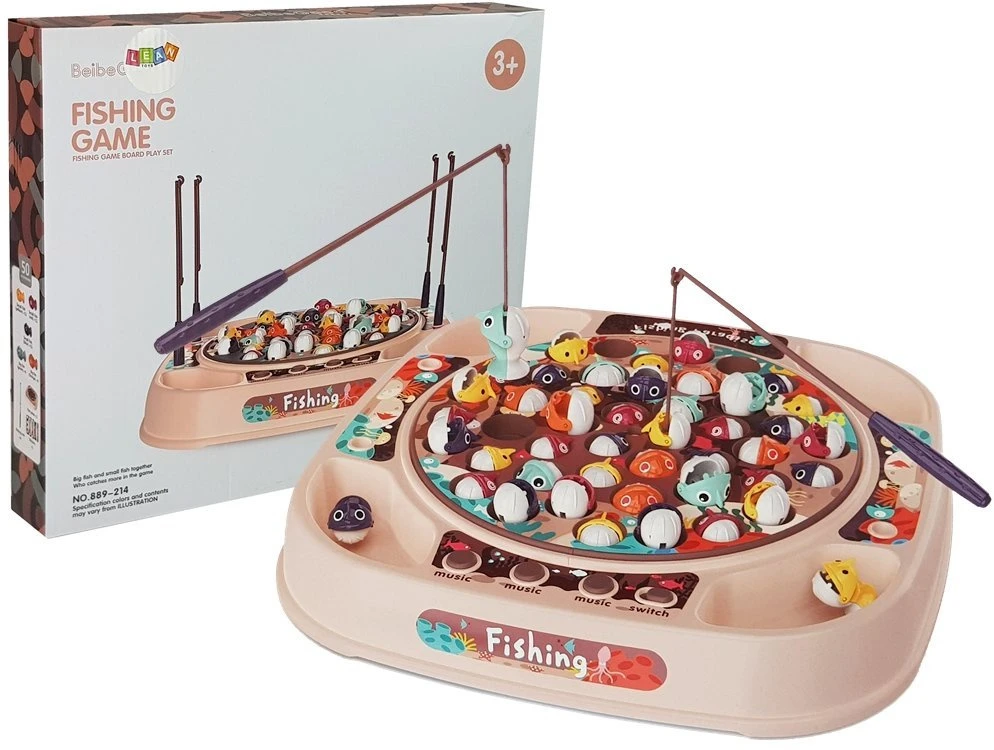 Lean Toys Šeimyninis žaidimas "Žvejyba", rožinis