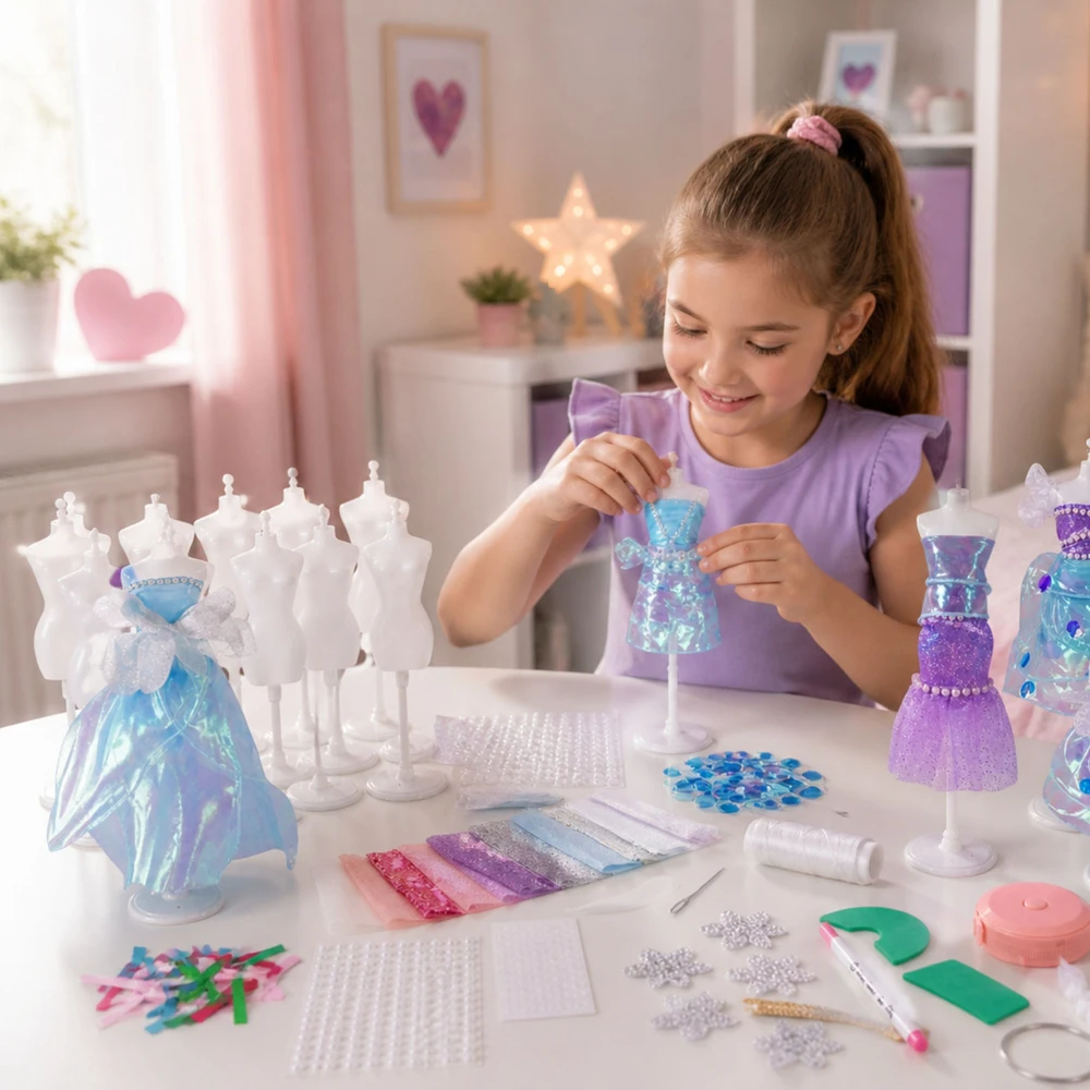 Zestaw Kūrybinis lėlių aprangos kūrimo rinkinys Little Fashion Designer