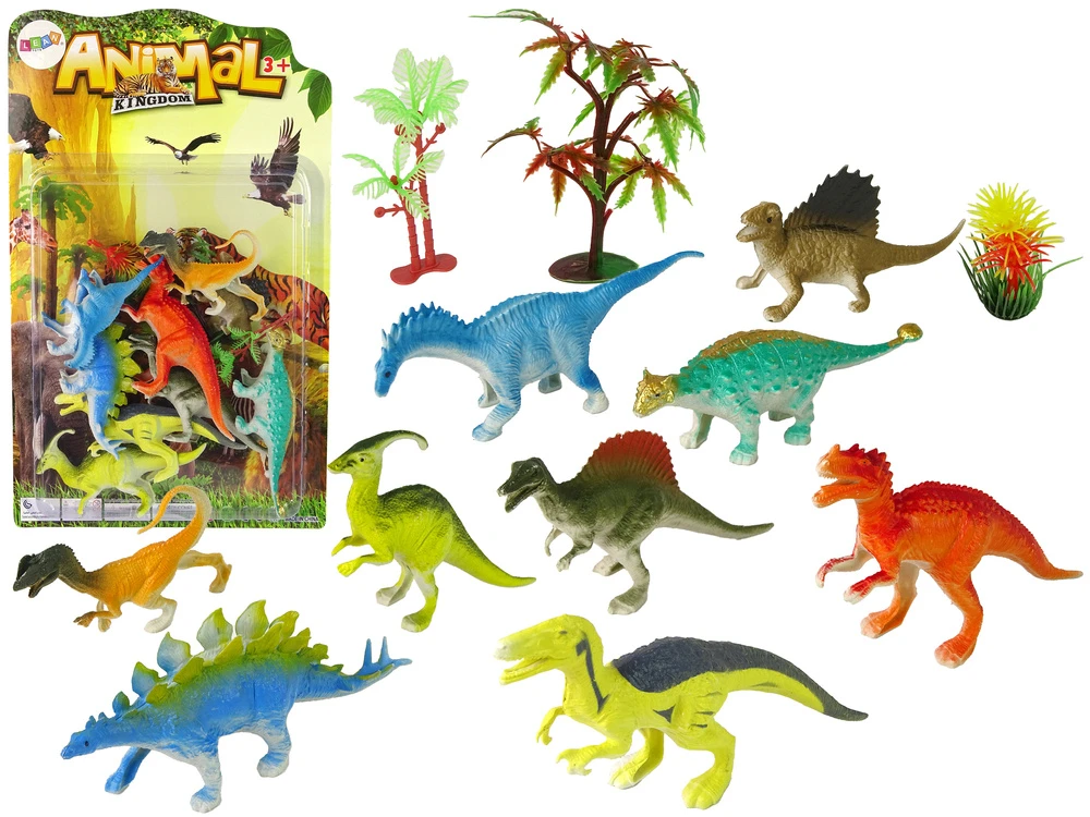 Zestaw Žaislinių dinozaurų figūrėlių rinkinys Lean Toys Animal Kingdom, 9 vnt.
