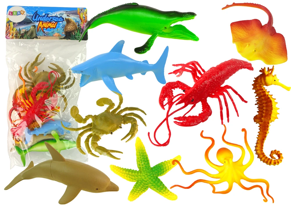 Vandenyno jūrų gyvūnų figūrėlių rinkinys Lean Toys, 9 vnt.