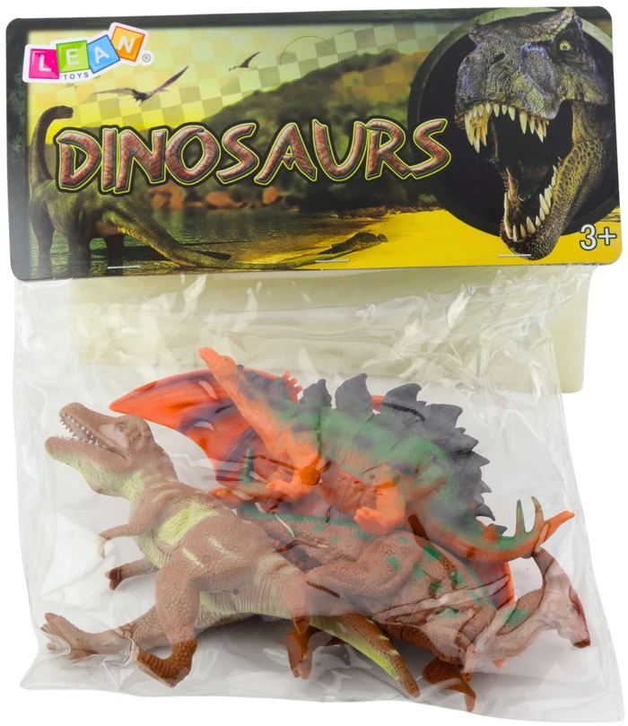 Lean Toys Dinozaurų figūrėlių rinkinys: T-Rex, Pteranodonas, Stegozauras, Parazaurolofosas