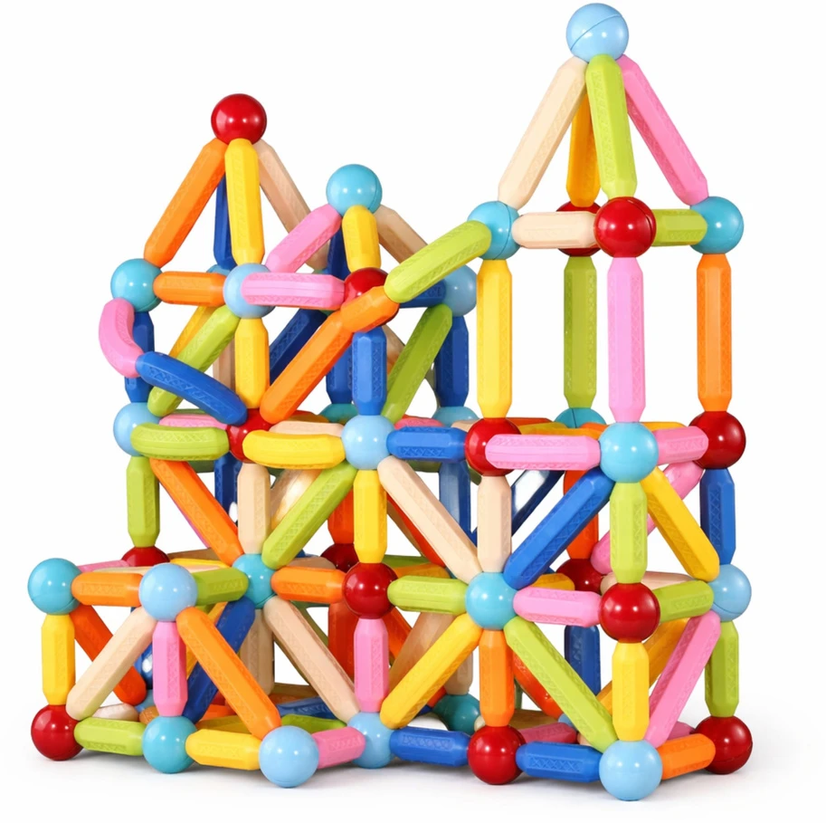 Lean Toys Magnetinių detalių rinkinys 166 vnt.