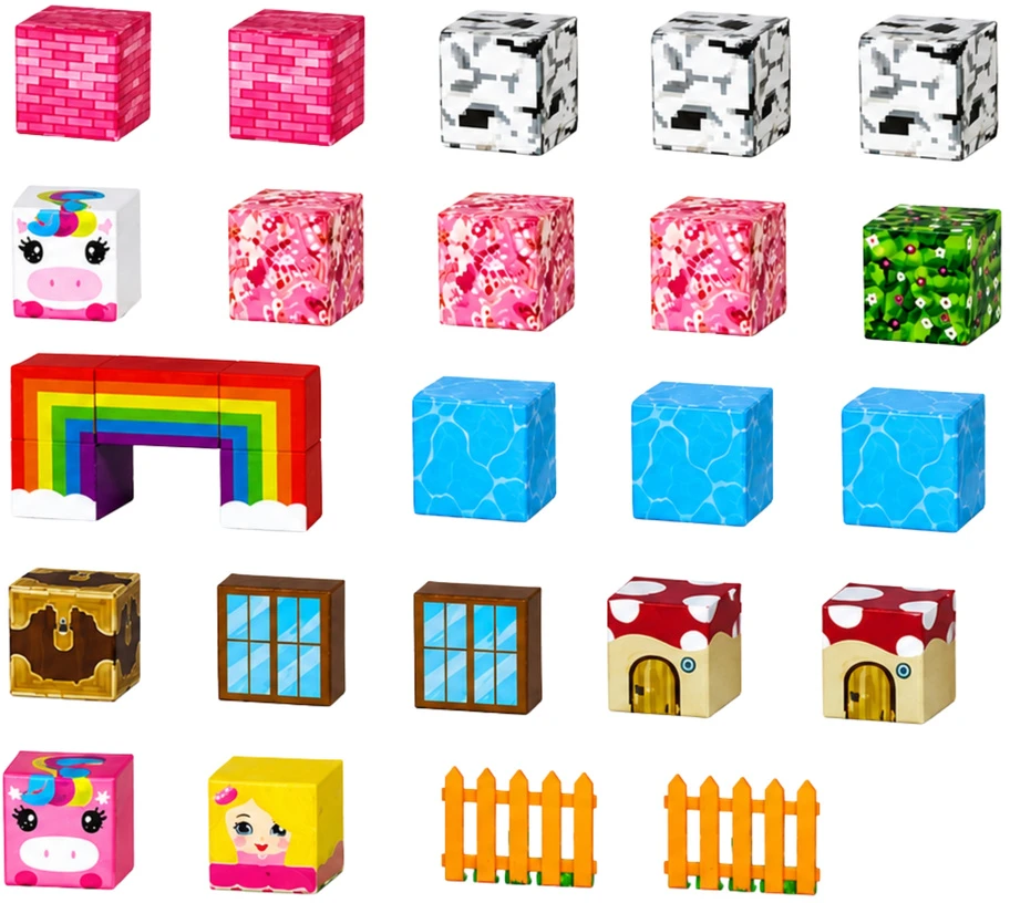 Lean Toys Magnetinės kaladėlės „Magical Land“, 100 vnt.