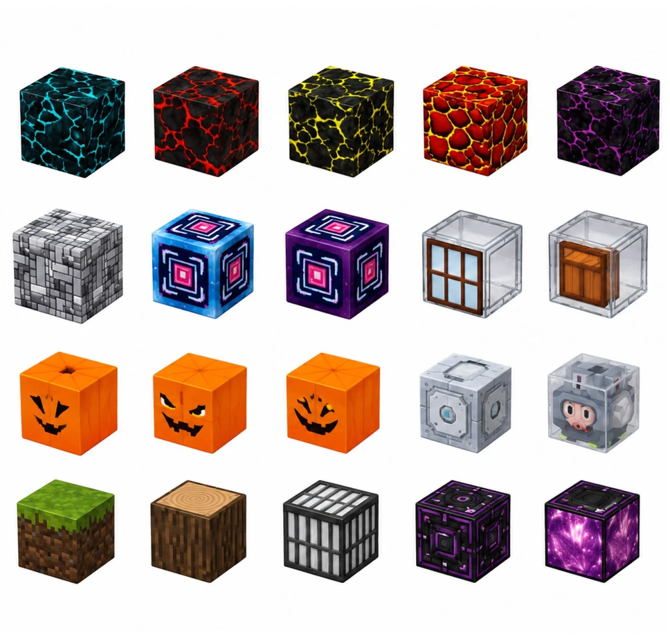 Lean Toys Magnetinės kaladėlės „Pixel Dark World“, 100 vnt.