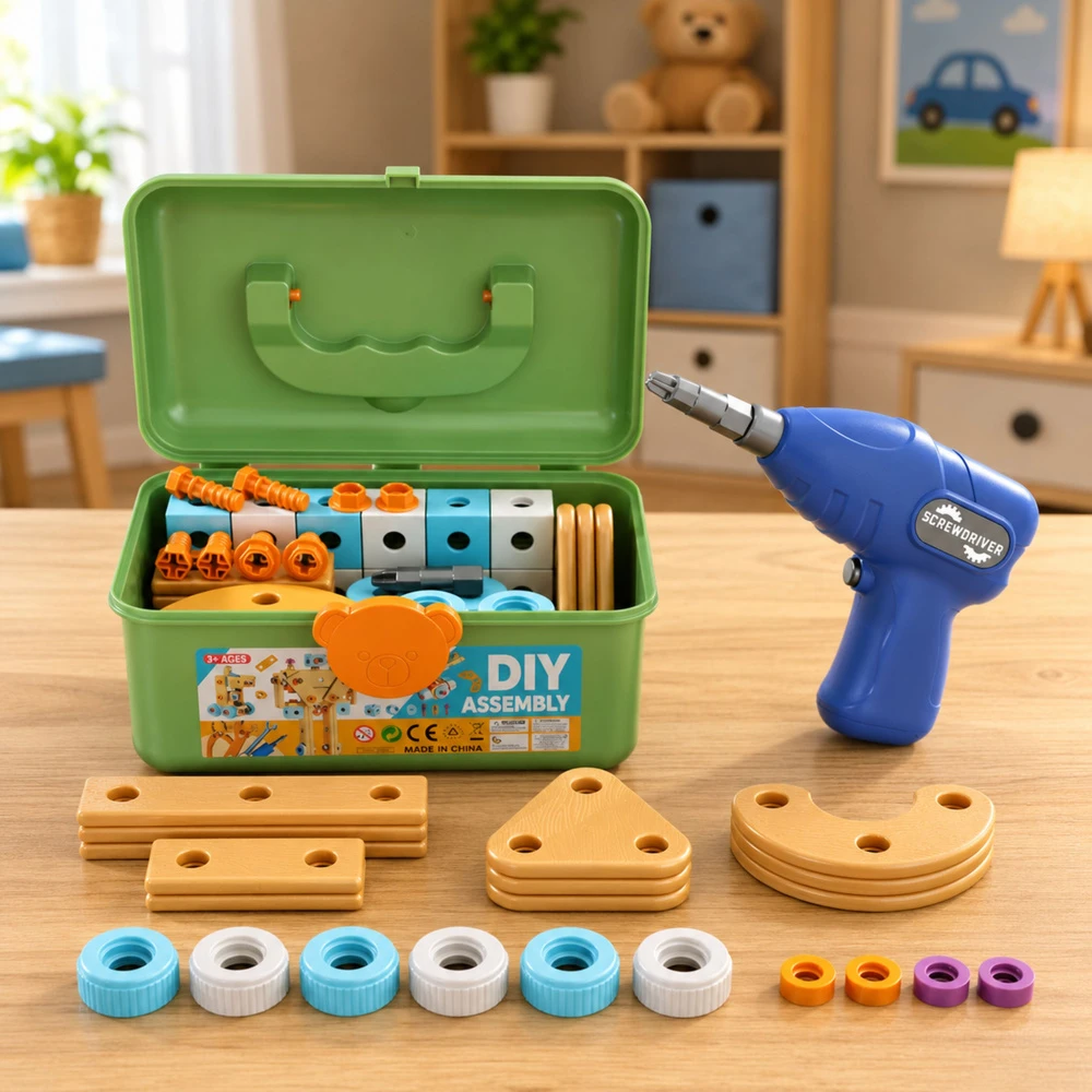 Lean Toys Konstrukcinis rinkinys su elektriniu atsuktuvu 190 vnt.