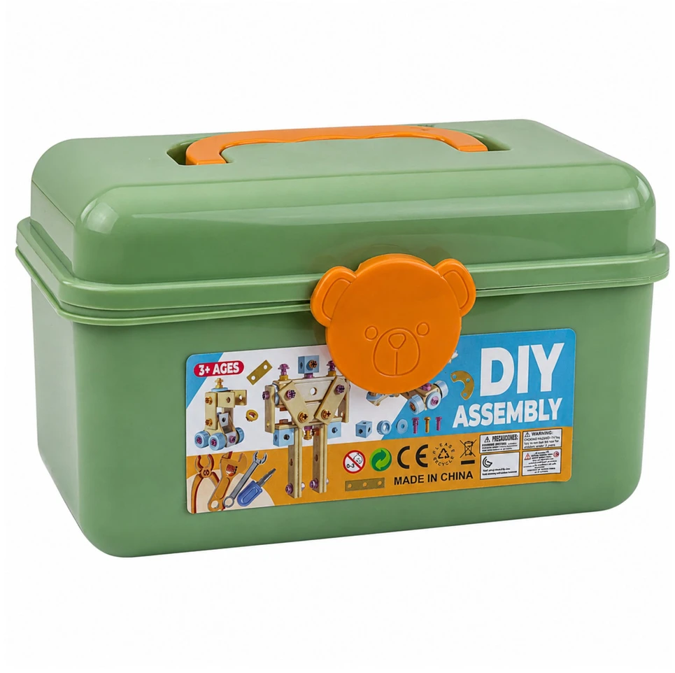 Lean Toys Konstrukcinis rinkinys su elektriniu atsuktuvu 190 vnt.