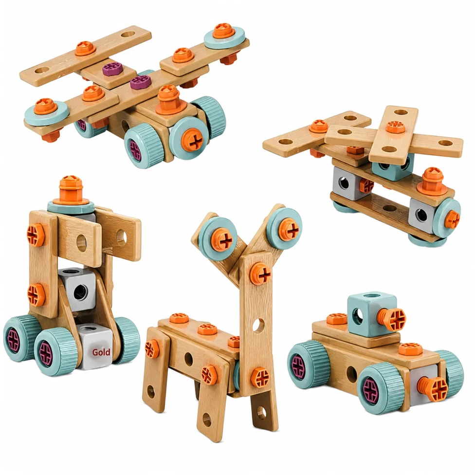 Lean Toys Konstrukcinis rinkinys su elektriniu atsuktuvu 190 vnt.