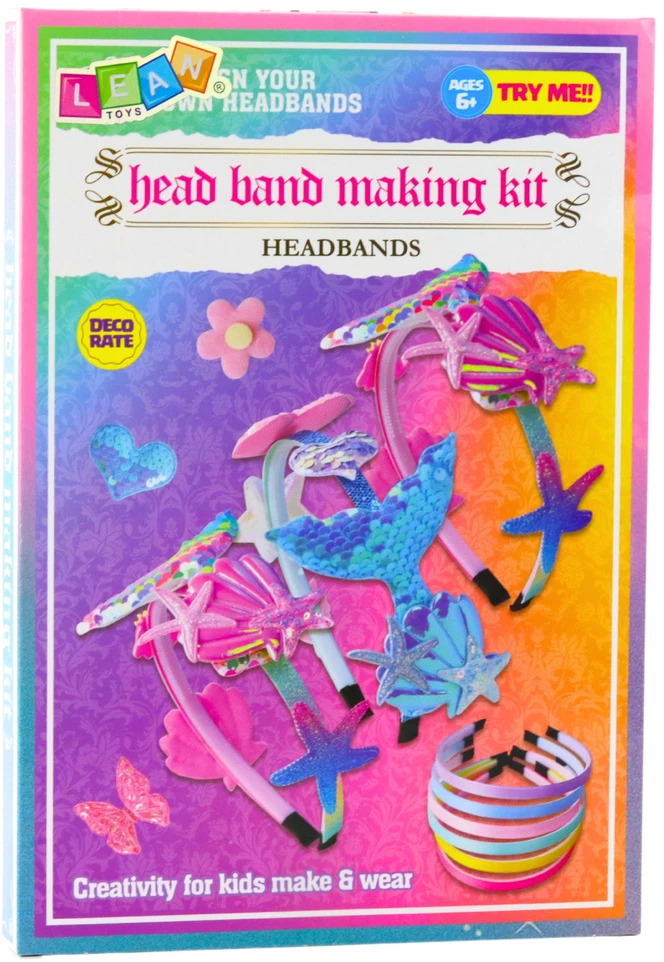 Lean Toys Rinkinys Kreatywny DIY Do Tworzenia Opasek Do Włosów Muszelki Syrenka