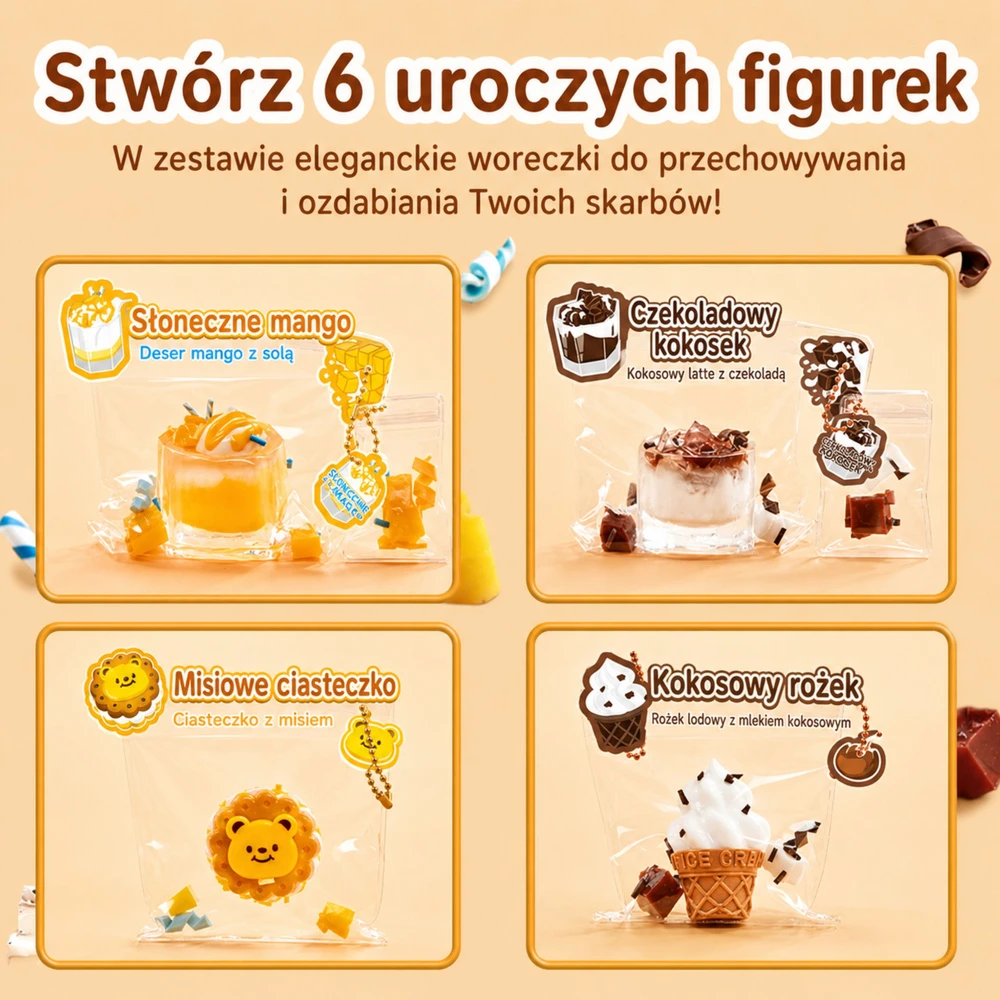 Lean Toys Kūrybinis „squishy“ rinkinys saldumynams ir gėrimams