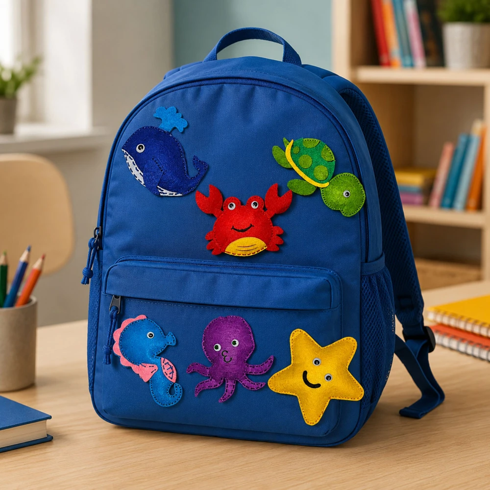 Lean Toys Jūros gyvūnų vėlimo ir siuvimo rinkinys vaikams, 6 vnt.