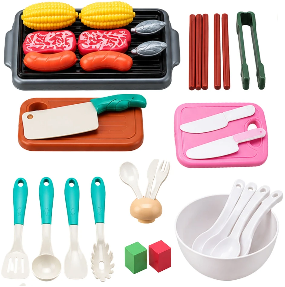 Lean Toys Vaikiškas virtuvės rinkinys su garsais, 90 dalių, 27,5 × 21 × 16 cm
