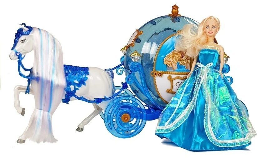 Lean Toys Lėlė su Karieta ir Arklio Komplektu