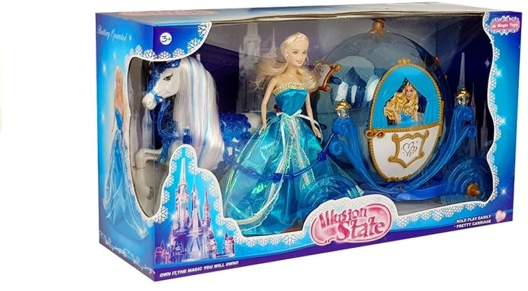 Lean Toys Lėlė su Karieta ir Arklio Komplektu