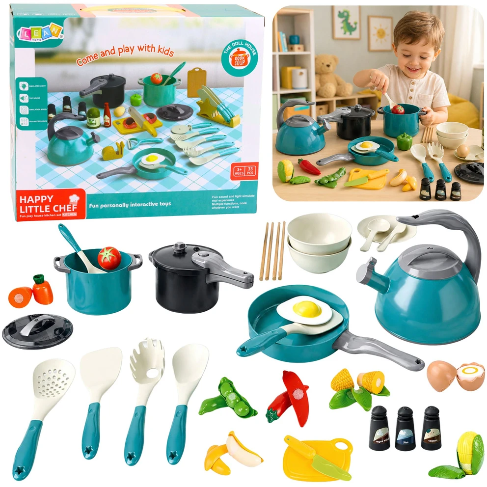 Lean Toys Virtuvės rinkinys turkio spalvos 33 vnt.