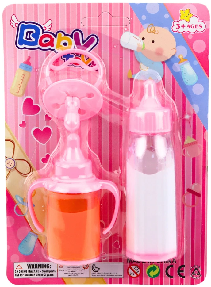 Lean Toys Lėlių buteliukai ir čiulptukas 3 vnt.