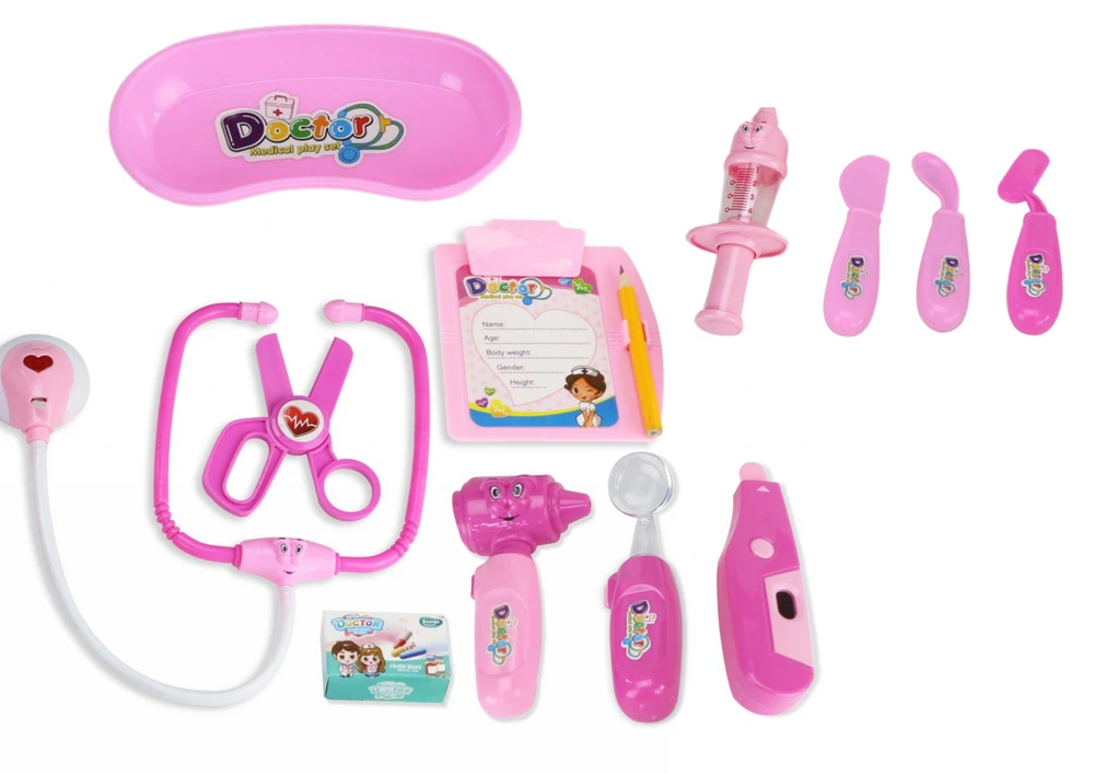 Zestaw Medicininis rinkinys vaikams „Little Doctor“ su garsais ir šviesomis, rožinis