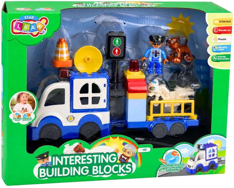 Lean Toys Policijos rinkinys (mėlyna ir balta)
