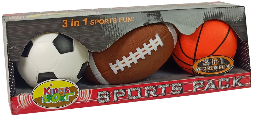 Lean Toys Minkštas sportinių kamuoliukų rinkinys 3in1
