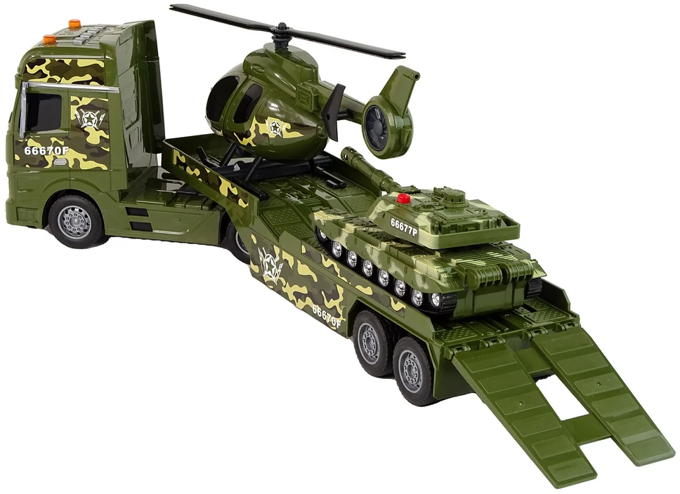 Zestaw Žaislinis karinių transporto priemonių rinkinys Lean Toys