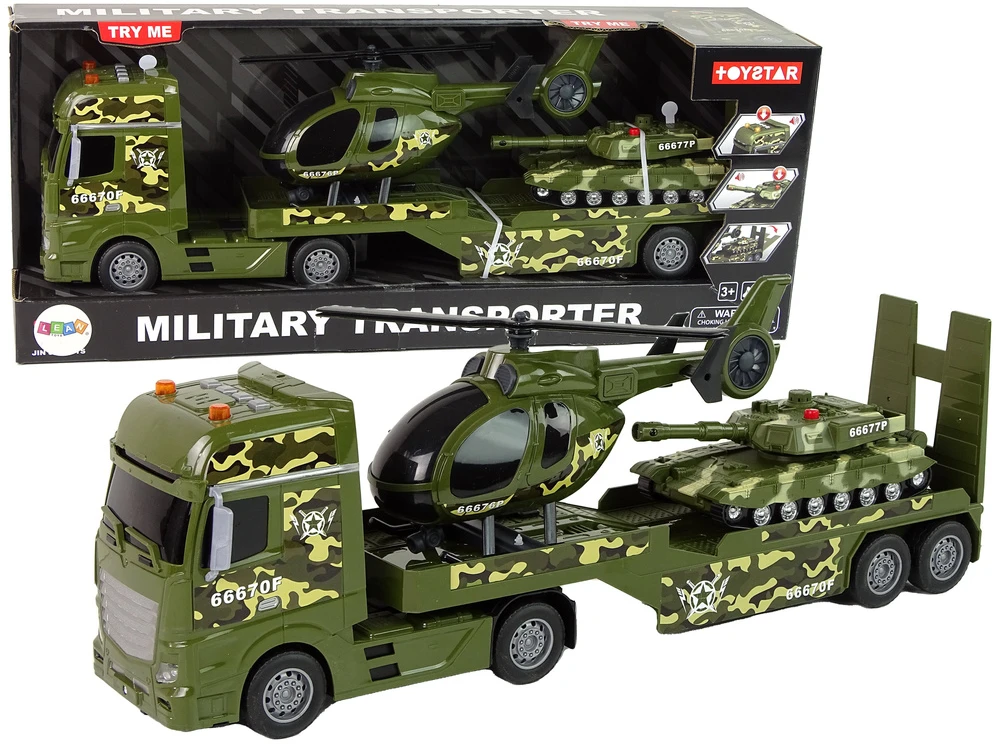 Zestaw Žaislinis karinių transporto priemonių rinkinys Lean Toys