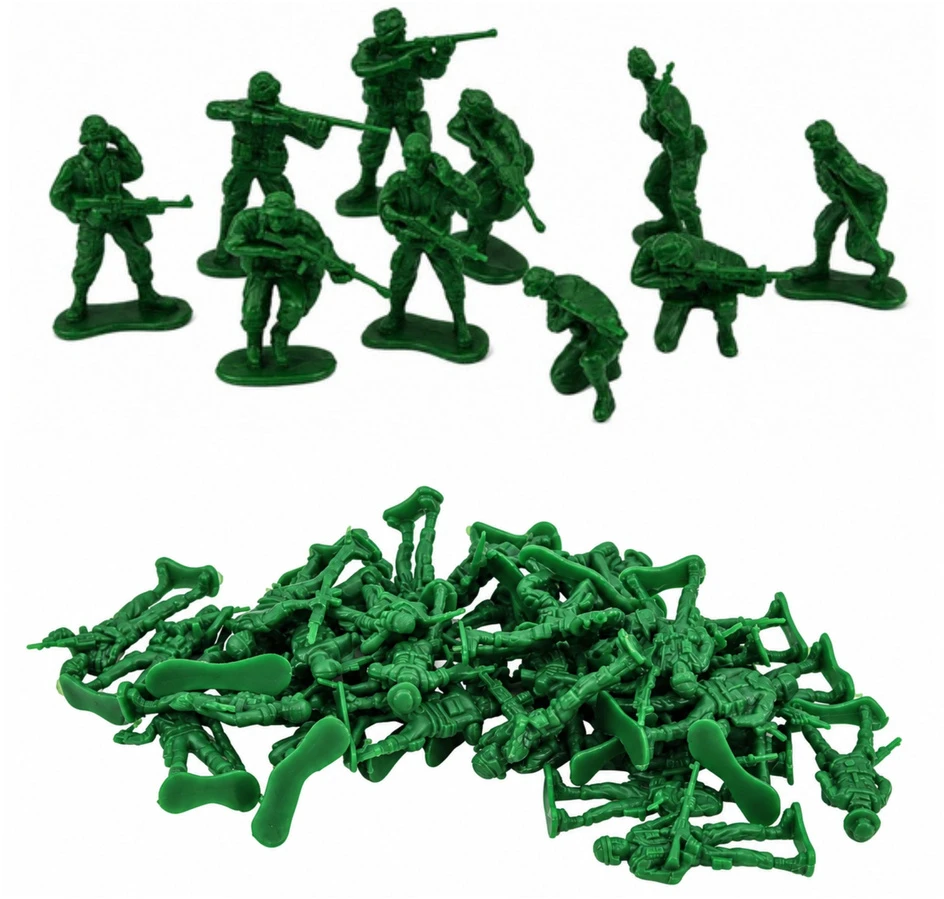 Lean Toys Kareivėlių figūrėlių rinkinys su transporto priemonėmis, 121 vnt.