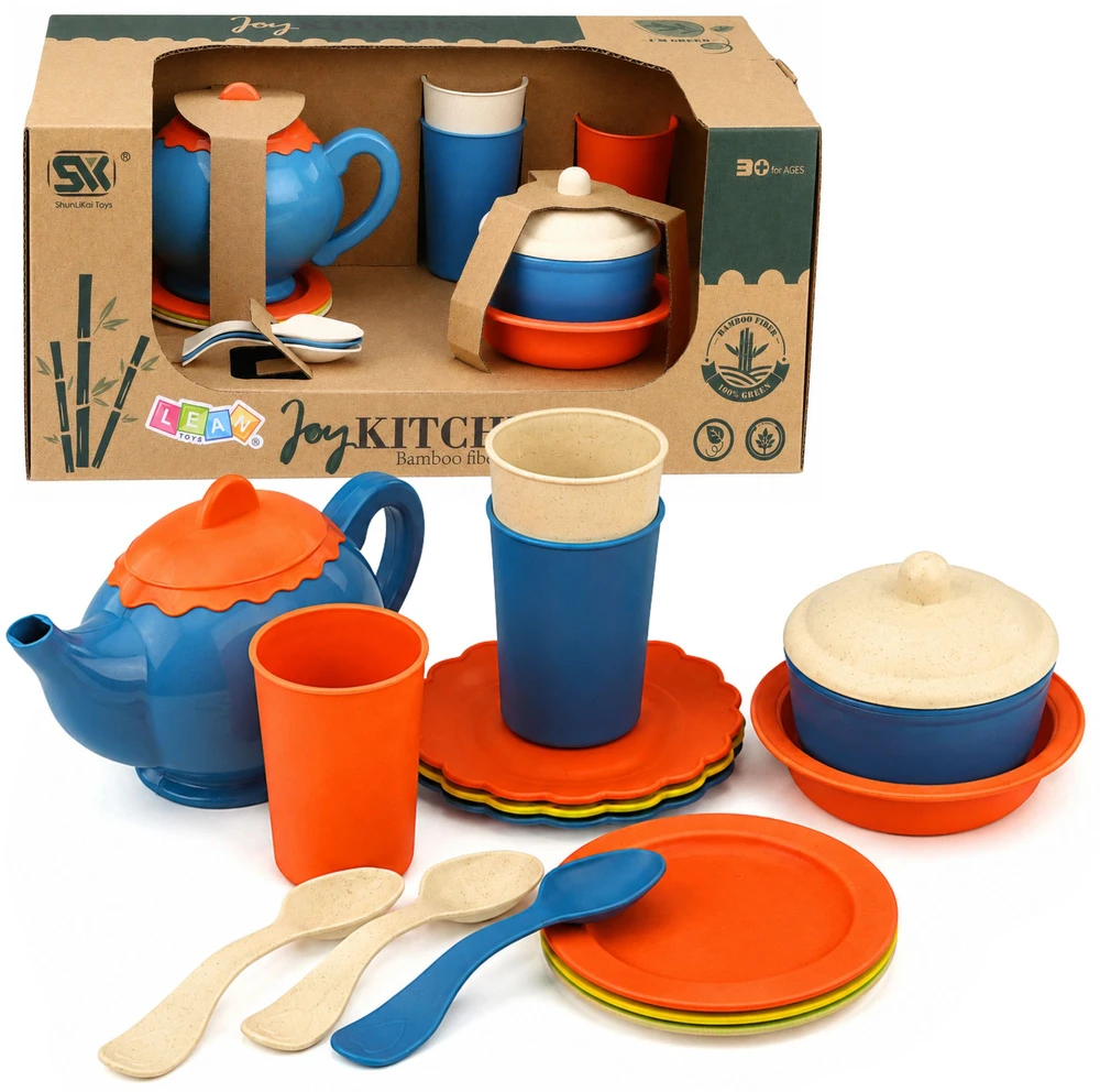 Lean Toys Indų rinkinys mėlynas ir oranžinis 15 vnt.