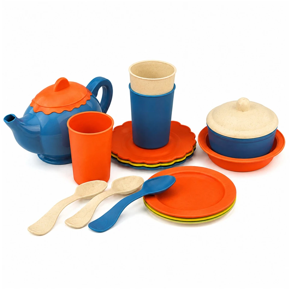 Lean Toys Indų rinkinys mėlynas ir oranžinis 15 vnt.