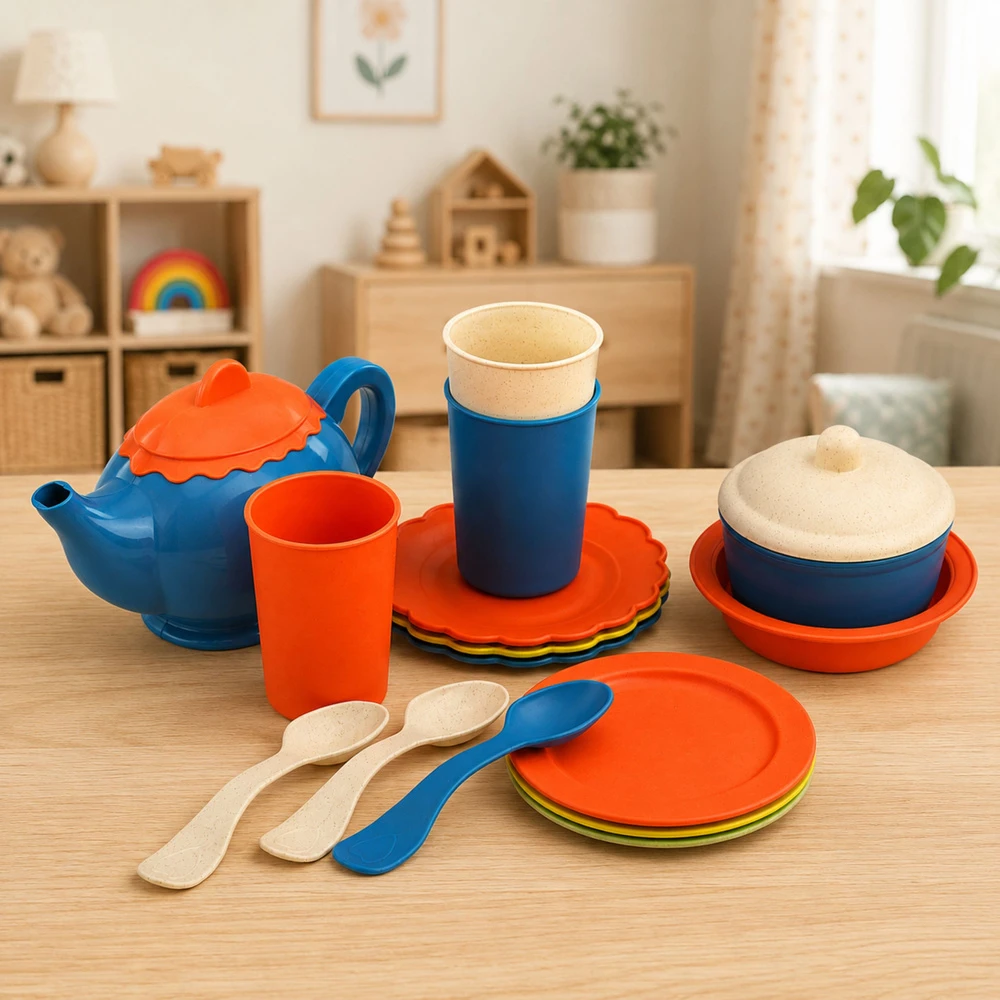 Lean Toys Indų rinkinys mėlynas ir oranžinis 15 vnt.