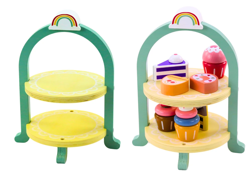 Lean Toys Medinis desertų rinkinys su stovu