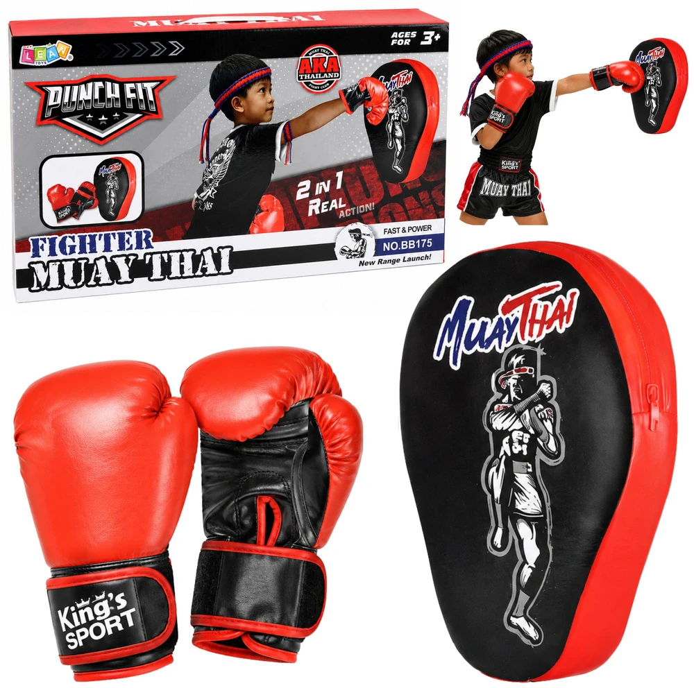 Lean Toys Bokso rinkinys juoda ir raudona 3 vnt.