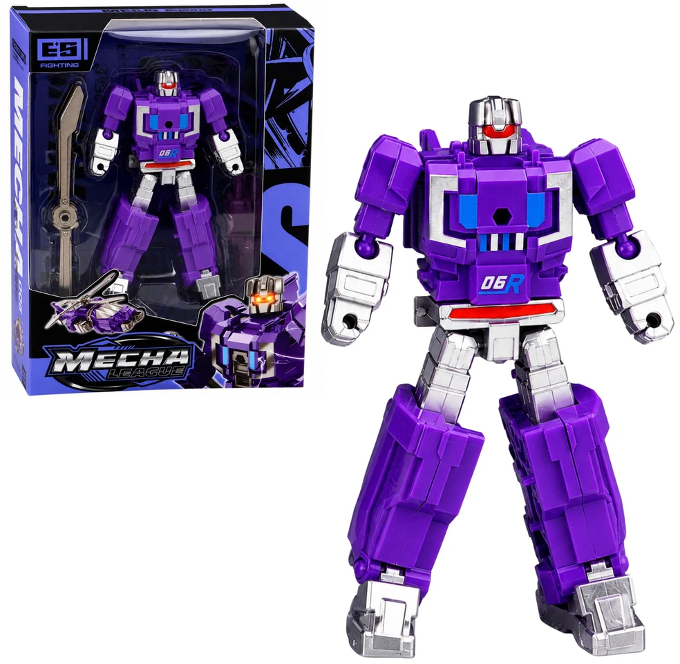Lean Toys Transformuojamas robotas 2 viename su judančiomis dalimis, įvairių spalvų, 12 × 8 × 3 cm