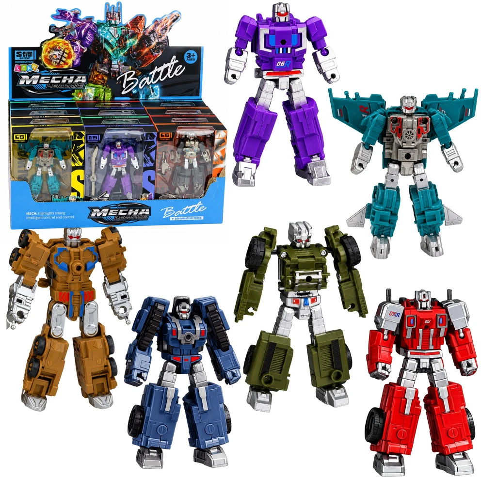Lean Toys Transformuojamas robotas 2 viename su judančiomis dalimis, įvairių spalvų, 12 × 8 × 3 cm