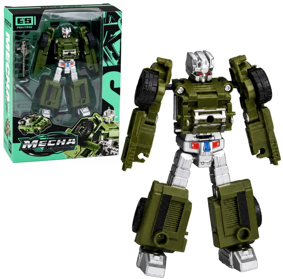 Lean Toys Transformuojamas robotas 2 viename su judančiomis dalimis, įvairių spalvų, 12 × 8 × 3 cm