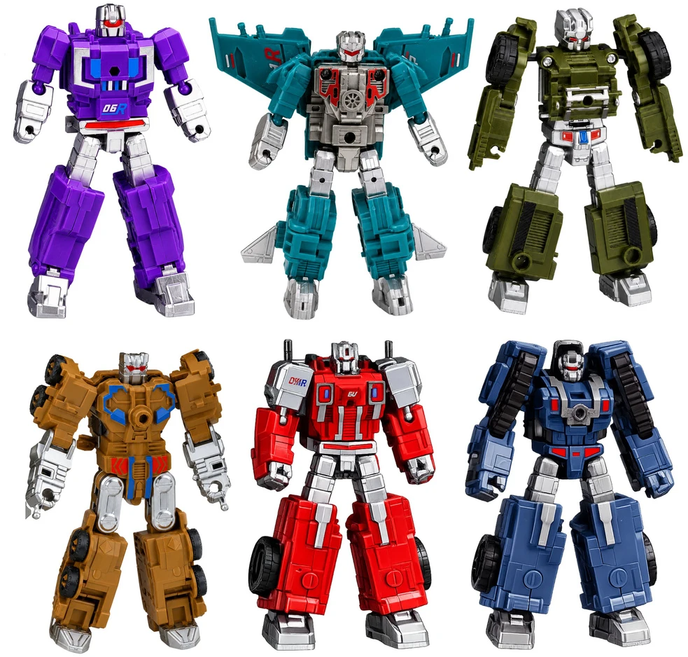 Lean Toys Transformuojamas robotas 2 viename su judančiomis dalimis, įvairių spalvų, 12 × 8 × 3 cm