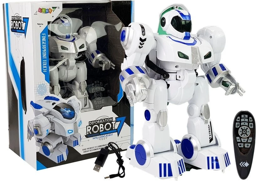 Lean Toys Interaktyvus nuotoliniu būdu valdomas robotas K4 su šokių funkcija