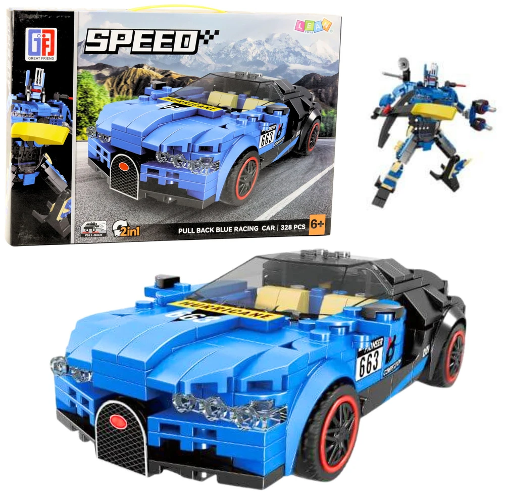 Lean Toys Konstruktorius automobilis-robotas 2in1, 328 dalys