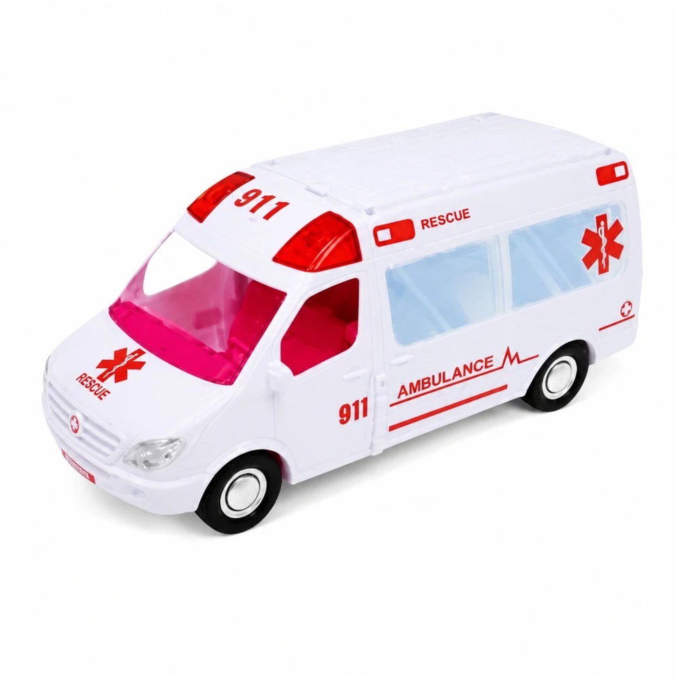 Lean Toys Sulankstomas greitosios pagalbos automobilis 11 vnt.