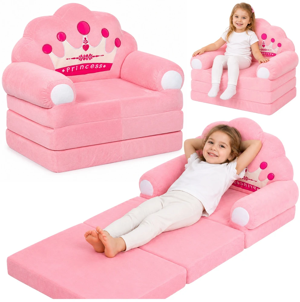 Lean Toys Vaikų atlenkiamas fotelis rožinis