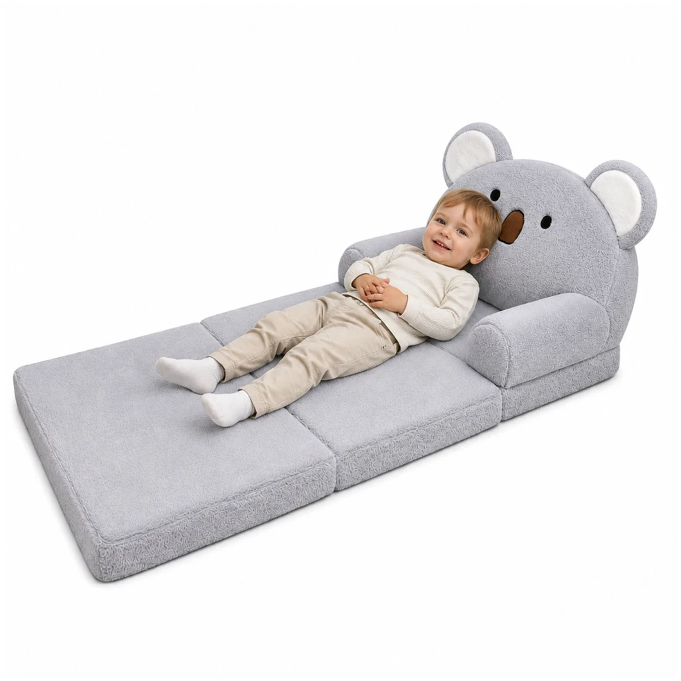 Lean Toys Vaikiška atlošiama kėdė pilka