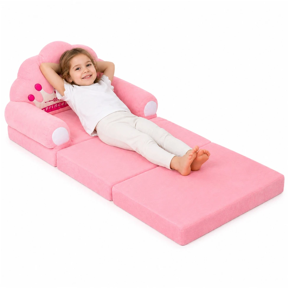 Lean Toys Vaikų atlenkiamas fotelis rožinis