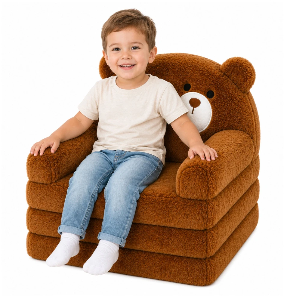 Lean Toys Atlošiamas krėslas rudas