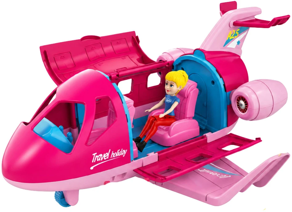 Lean Toys Lėktuvas lėlėms rožinis 9 vnt.