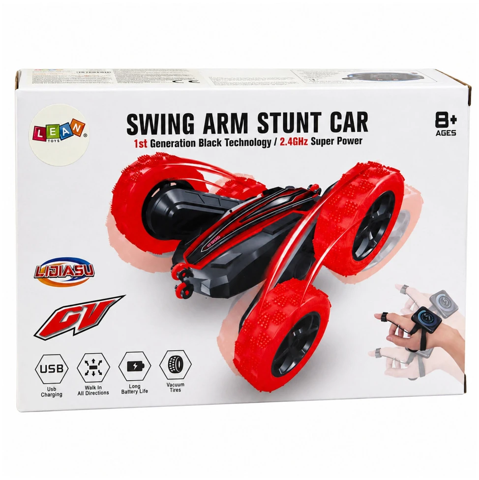 Lean Toys RC triukų automobilis raudonas